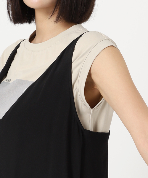 OUTDOOR PRODUCTS(アウトドアプロダクツ)の「キャミワンピース*ノースリーブ TEE SET(ワンピース・レディース・ブラック/オレンジ・FREE)」の21枚目の写真