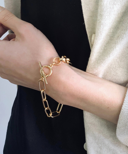 SILVER BULLET（シルバーバレット）の「『SBLT』ユニセックス チェーンデザインブレスレット（ブレスレット・レディース・ゴールド/シルバー・FREE）」の4枚目の写真