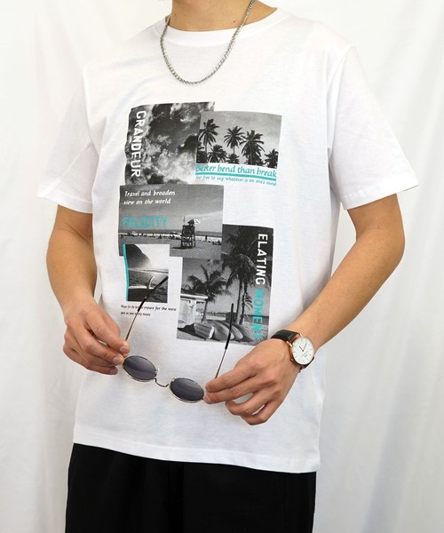 Burner(バーナー)の「【GROOVY STORE】フォトプリント半袖クルーTシャツ(Tシャツ/カットソー・メンズ・モカ/ブルーグラス/スミクロ/ピンク/ブラック/ネイビー/ホワイト/スモーキーグリーン系/ホワイト系その他2/ホワイト系その他3/ブラック系その他2/グレイッシュブルー・M/L/LL)」の2枚目の写真
