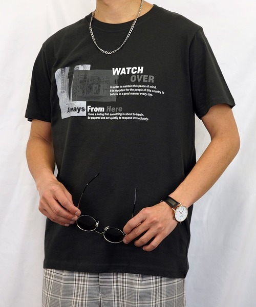 Burner(バーナー)の「【GROOVY STORE】フォトプリント半袖クルーTシャツ(Tシャツ/カットソー・メンズ・モカ/ブルーグラス/スミクロ/ピンク/ブラック/ネイビー/ホワイト/スモーキーグリーン系/ホワイト系その他2/ホワイト系その他3/ブラック系その他2/グレイッシュブルー・M/L/LL)」の1枚目の写真
