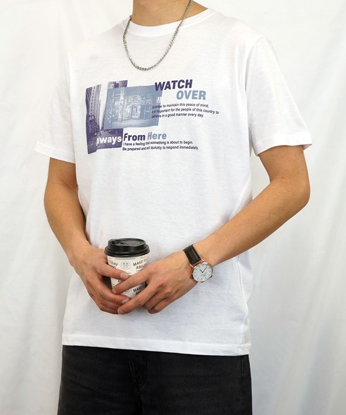Burner(バーナー)の「【GROOVY STORE】フォトプリント半袖クルーTシャツ(Tシャツ/カットソー・メンズ・モカ/ブルーグラス/スミクロ/ピンク/ブラック/ネイビー/ホワイト/スモーキーグリーン系/ホワイト系その他2/ホワイト系その他3/ブラック系その他2/グレイッシュブルー・M/L/LL)」の4枚目の写真