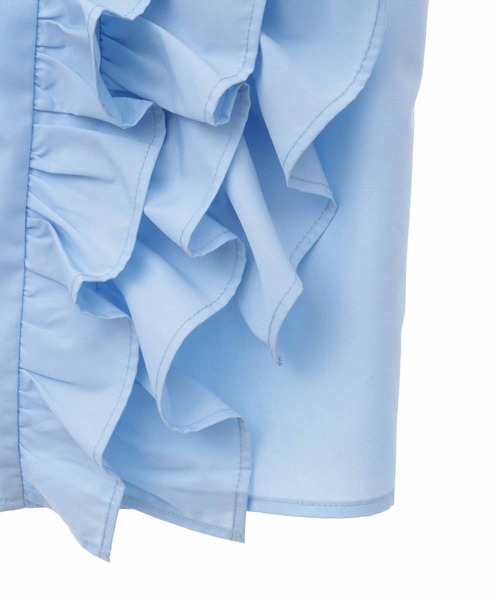 31 Sons de mode（トランテアン　ソン　ドゥ　モード）の「クロップドフリルシャツ（シャツ/ブラウス・レディース・ブラック/オフホワイト/サックスブルー・36/38）」の21枚目の写真