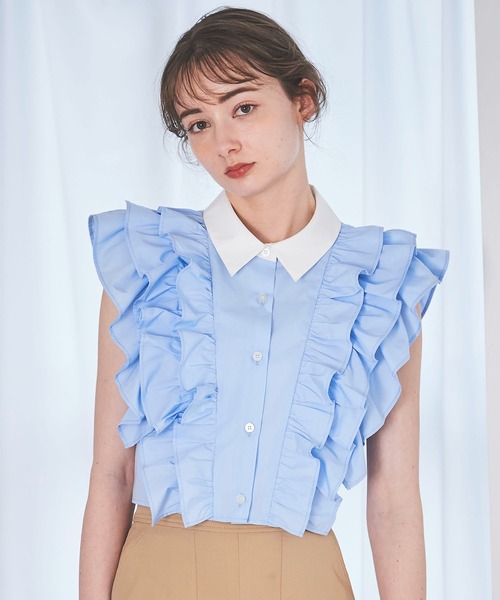 n. 様 ヴェロフォンナ フリルクロップドシャツ ヴェロフォンナ フリル