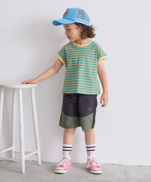 BIG FIELD（ビッグフィールド）の「ナイロン切り替えショーツ（80～150cm）（その他パンツ・キッズ・ネイビー/ベージュ/チャコール/パープル/カーキ・90/100/110/120/130/140/150/80/95）」の2枚目の写真