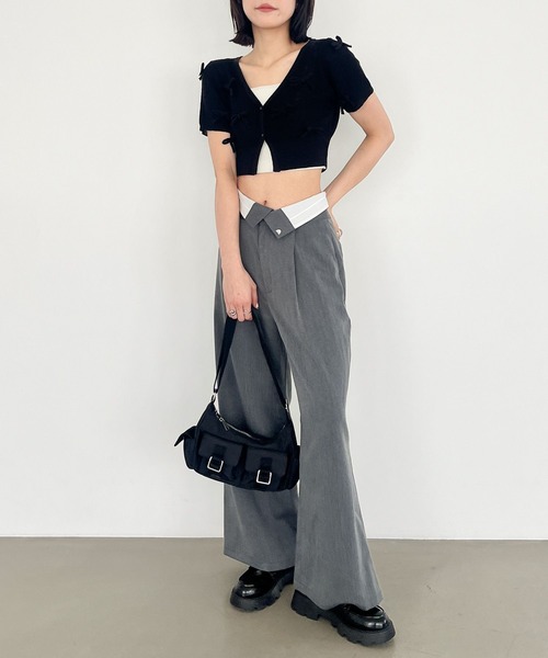 Heather(ヘザー)の「リボンモチーフカーディガン(半袖) 118735(カーディガン/ボレロ・レディース・ブラック/グレー/オフホワイト・FREE)」の13枚目の写真