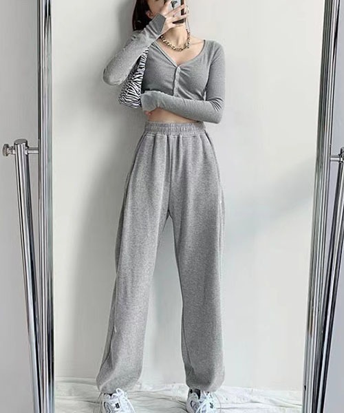 gossip!ロサンゼルス(ゴシップロサンゼルス)の「sweat pants /スウェット ジョガーパンツ(スウェットパンツ・レディース・ミント/ブラック/カーキ/オフホワイト/ホワイト/ライトグレー/ネイビー/ダークグレー・FREE)」の19枚目の写真