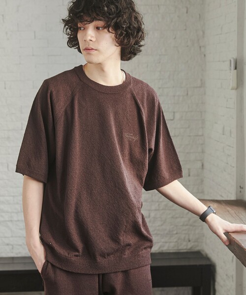 TOWNCRAFT（タウンクラフト）の「TOWNCRAFT（タウンクラフト）別注ループヤーンニットプルオーバー（WEB限定カラー）（ニット/セーター・メンズ・ネイビー/ダークブラウン/オフホワイト/ブラック・M/L/XL）」の3枚目の写真