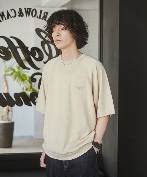 TOWNCRAFT（タウンクラフト）の「TOWNCRAFT（タウンクラフト）別注ループヤーンニットプルオーバー（WEB限定カラー）（ニット/セーター・メンズ・ネイビー/ダークブラウン/オフホワイト/ブラック・M/L/XL）」の6枚目の写真