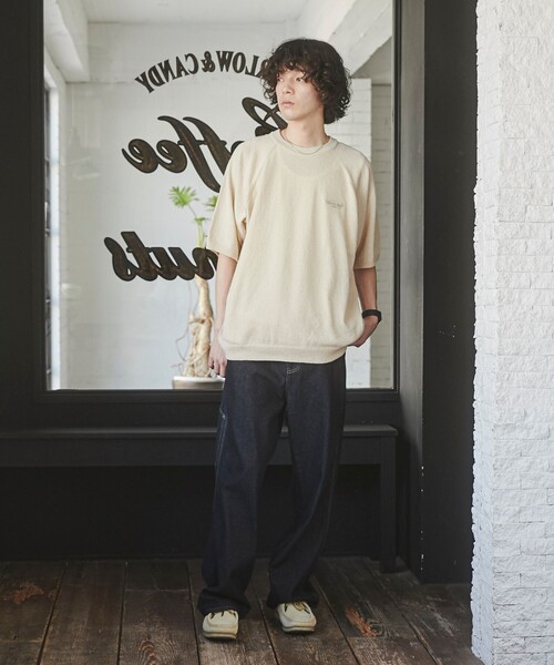 TOWNCRAFT（タウンクラフト）の「TOWNCRAFT（タウンクラフト）別注ループヤーンニットプルオーバー（WEB限定カラー）（ニット/セーター・メンズ・ネイビー/ダークブラウン/オフホワイト/ブラック・M/L/XL）」の9枚目の写真