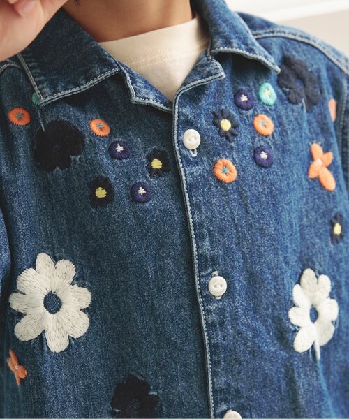 美品✨プリーツプリーズ デニム柄 シャツ サイズ3 L ノースリーブ ブルー 青 美品✨プリーツプリーズ デニム柄 シャツ サイズ3 L ノースリーブ