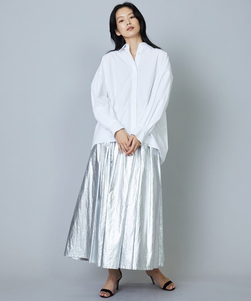 新品　プルミエアロンディスモン　シルクコットンギャザースカート シルクコットンギャザースカート】｜1er Arrondissement