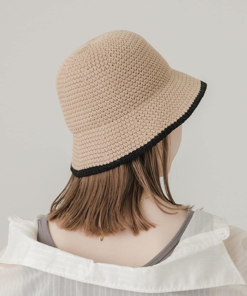 SMELLY（スメリー）の「バイカラーシンプルハット（ハット・レディース・ブラック/ベージュ・-）」の3枚目の写真