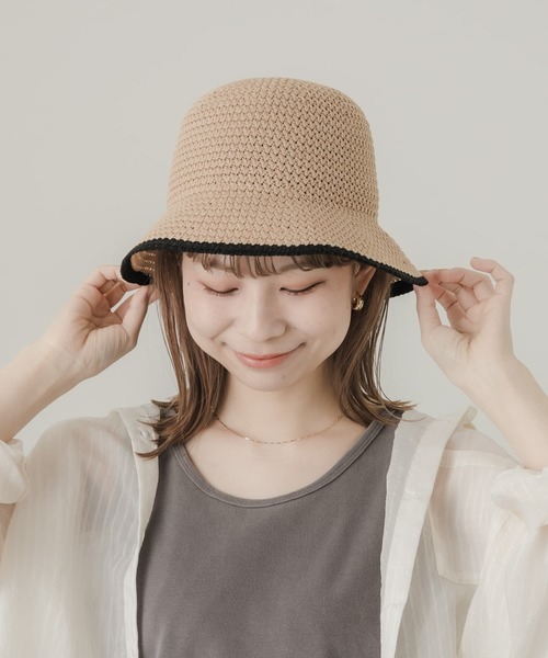 SMELLY（スメリー）の「バイカラーシンプルハット（ハット・レディース・ブラック/ベージュ・-）」の17枚目の写真