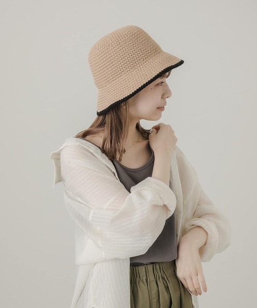 SMELLY（スメリー）の「バイカラーシンプルハット（ハット・レディース・ブラック/ベージュ・-）」の15枚目の写真