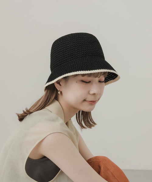 SMELLY（スメリー）の「バイカラーシンプルハット（ハット・レディース・ブラック/ベージュ・-）」の11枚目の写真