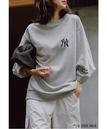 IEDIT オリジナルMLBデザイン モモンガシルエットの八分袖スウェットトップス
