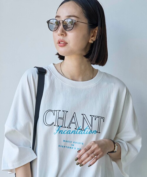 coen(コーエン)の「ピグメントプリントビッグTシャツ(Tシャツ/カットソー・レディース・ダークグレー/ライトピンク/オフホワイト・FREE)」の4枚目の写真