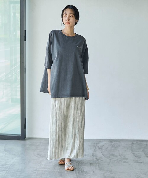 coen(コーエン)の「ピグメントプリントビッグTシャツ(Tシャツ/カットソー・レディース・ダークグレー/ライトピンク/オフホワイト・FREE)」の14枚目の写真