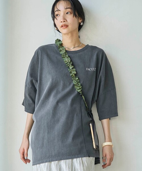 coen(コーエン)の「ピグメントプリントビッグTシャツ(Tシャツ/カットソー・レディース・ダークグレー/ライトピンク/オフホワイト・FREE)」の17枚目の写真