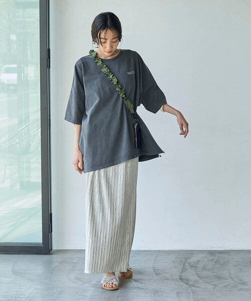 coen(コーエン)の「ピグメントプリントビッグTシャツ(Tシャツ/カットソー・レディース・ダークグレー/ライトピンク/オフホワイト・FREE)」の18枚目の写真