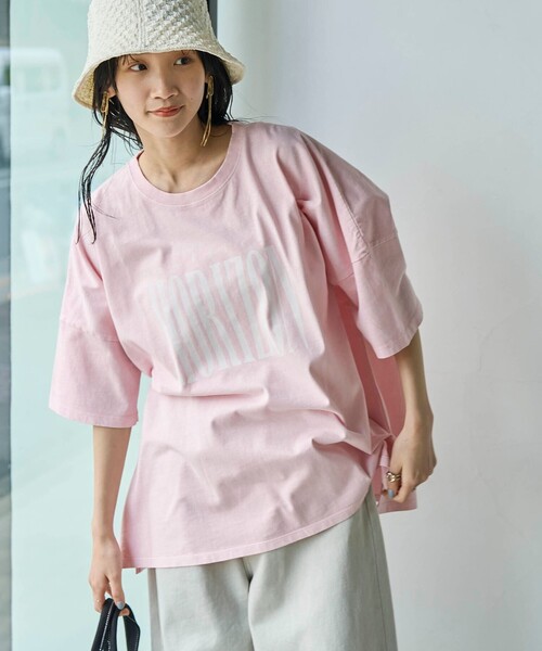 coen(コーエン)の「ピグメントプリントビッグTシャツ(Tシャツ/カットソー・レディース・ダークグレー/ライトピンク/オフホワイト・FREE)」の20枚目の写真
