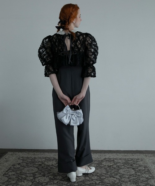 BONLECILL noir（ボンルシールノワール）の「【BONLECILL noir】サテンリボンヘアクリップ（バレッタ/ヘアクリップ・レディース・ベージュ/オフホワイト/ブラック・FREE）」の10枚目の写真