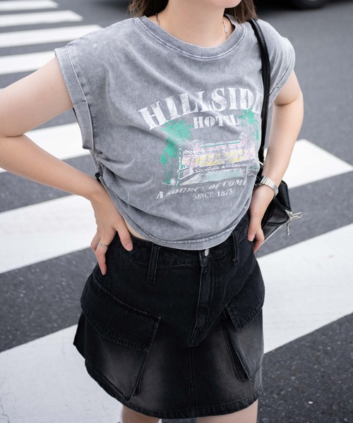 セール】WEGO/ヴィンテージウォッシュドロストデザインT（T