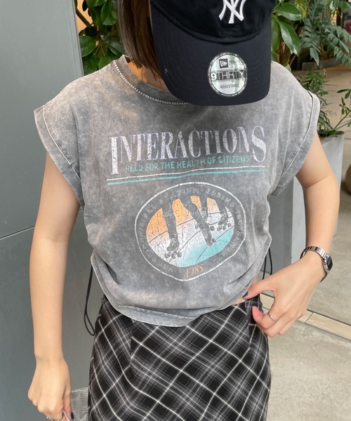 WEGO(ウィゴー)の「WEGO/ヴィンテージウォッシュドロストデザインT(Tシャツ/カットソー・レディース・グレー系その他/スミクロ/その他2/その他1/その他3/その他4・FREE)」の11枚目の写真