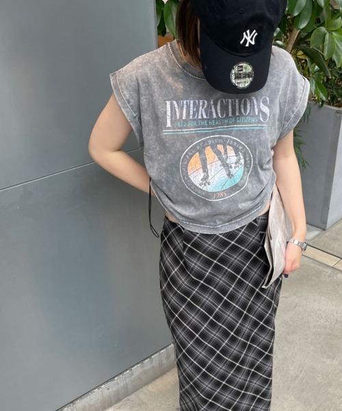 WEGO(ウィゴー)の「WEGO/ヴィンテージウォッシュドロストデザインT(Tシャツ/カットソー・レディース・グレー系その他/スミクロ/その他2/その他1/その他3/その他4・FREE)」の14枚目の写真