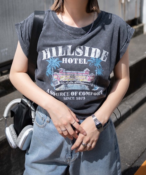 WEGO(ウィゴー)の「WEGO/ヴィンテージウォッシュドロストデザインT(Tシャツ/カットソー・レディース・グレー系その他/スミクロ/その他2/その他1/その他3/その他4・FREE)」の21枚目の写真