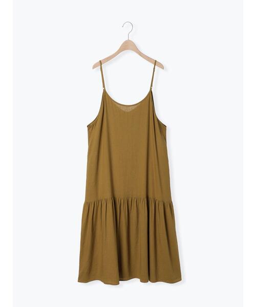 Samansa Mos2(サマンサ モスモス)の「【抗菌防臭】前後2way清楚なティアードキャミワンピ(ワンピース・レディース・グレー/キャメル/ブラック・F)」の6枚目の写真