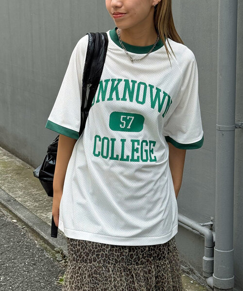 CIAOPANIC（チャオパニック）の「【ユニセックス】メッシュカレッジロゴTEE（Tシャツ/カットソー・レディース・ホワイト/ネイビー/ブラック・FREE）」の22枚目の写真