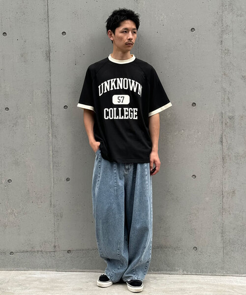 CIAOPANIC（チャオパニック）の「【ユニセックス】メッシュカレッジロゴTEE（Tシャツ/カットソー・レディース・ホワイト/ネイビー/ブラック・FREE）」の6枚目の写真