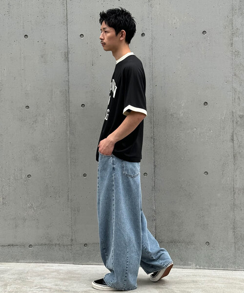 CIAOPANIC（チャオパニック）の「【ユニセックス】メッシュカレッジロゴTEE（Tシャツ/カットソー・レディース・ホワイト/ネイビー/ブラック・FREE）」の7枚目の写真