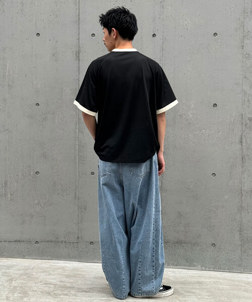 CIAOPANIC（チャオパニック）の「【ユニセックス】メッシュカレッジロゴTEE（Tシャツ/カットソー・レディース・ホワイト/ネイビー/ブラック・FREE）」の8枚目の写真