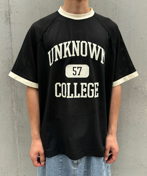 CIAOPANIC（チャオパニック）の「【ユニセックス】メッシュカレッジロゴTEE（Tシャツ/カットソー・レディース・ホワイト/ネイビー/ブラック・FREE）」の9枚目の写真