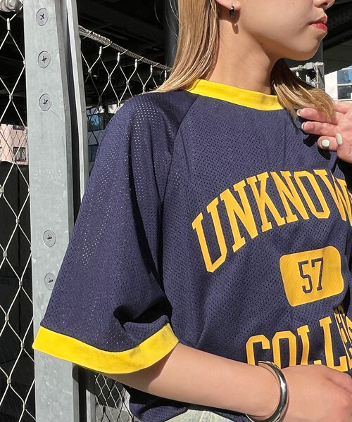 CIAOPANIC（チャオパニック）の「【ユニセックス】メッシュカレッジロゴTEE（Tシャツ/カットソー・レディース・ホワイト/ネイビー/ブラック・FREE）」の14枚目の写真