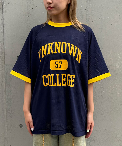 CIAOPANIC（チャオパニック）の「【ユニセックス】メッシュカレッジロゴTEE（Tシャツ/カットソー・レディース・ホワイト/ネイビー/ブラック・FREE）」の19枚目の写真