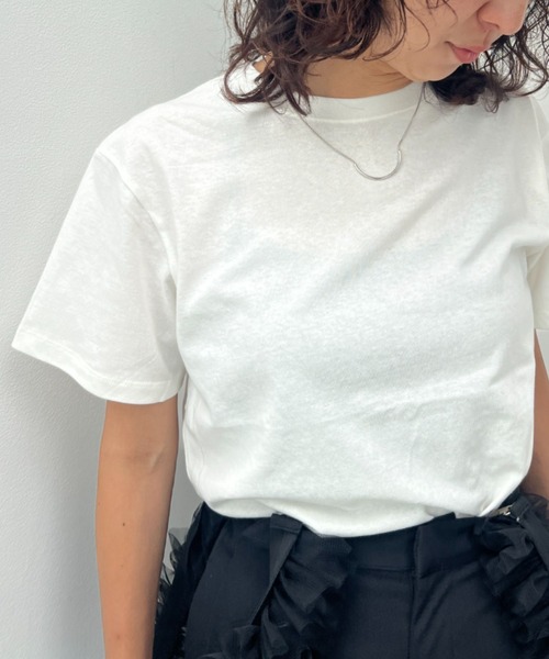y/m(イム)の「ベーシックTシャツ(Tシャツ/カットソー・レディース・ベージュ/レッド/オフホワイト/ブラック・FREE)」の7枚目の写真