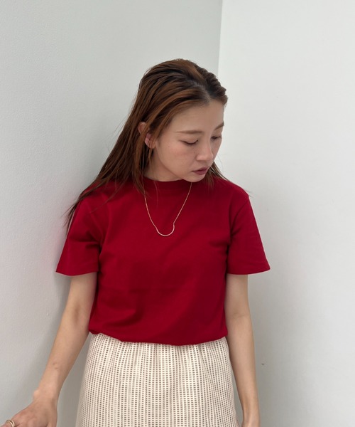 y/m(イム)の「ベーシックTシャツ(Tシャツ/カットソー・レディース・ベージュ/レッド/オフホワイト/ブラック・FREE)」の19枚目の写真