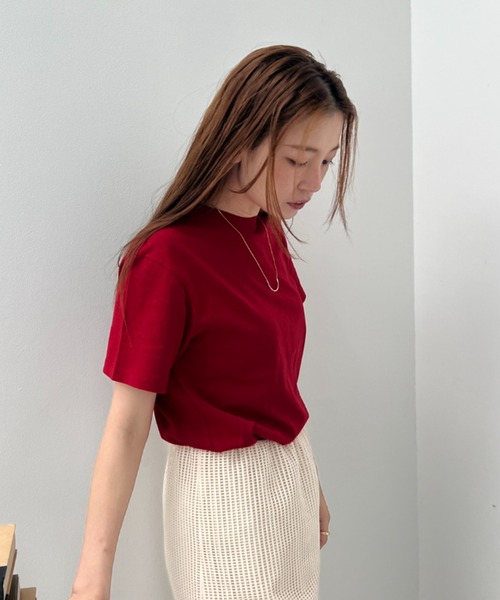 y/m(イム)の「ベーシックTシャツ(Tシャツ/カットソー・レディース・ベージュ/レッド/オフホワイト/ブラック・FREE)」の20枚目の写真