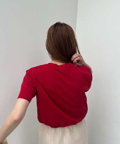 y/m(イム)の「ベーシックTシャツ(Tシャツ/カットソー・レディース・ベージュ/レッド/オフホワイト/ブラック・FREE)」の22枚目の写真
