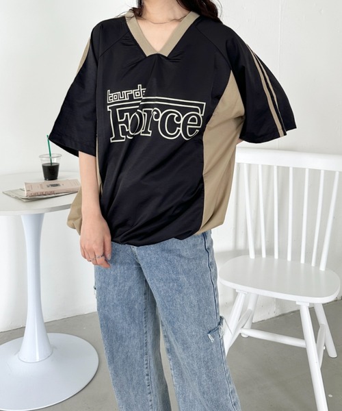 CLEA(クレア)の「プリントロゴナイロン半袖ゲームシャツ(Tシャツ/カットソー・レディース・ネイビー/ホワイト/ブラック・FREE)」の17枚目の写真