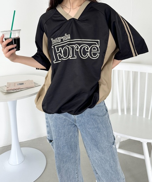 CLEA(クレア)の「プリントロゴナイロン半袖ゲームシャツ(Tシャツ/カットソー・レディース・ネイビー/ホワイト/ブラック・FREE)」の16枚目の写真