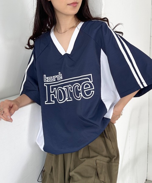 CLEA(クレア)の「プリントロゴナイロン半袖ゲームシャツ(Tシャツ/カットソー・レディース・ネイビー/ホワイト/ブラック・FREE)」の22枚目の写真