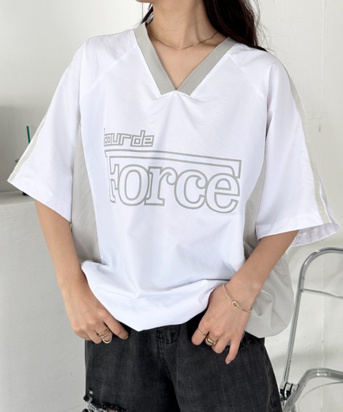 CLEA(クレア)の「プリントロゴナイロン半袖ゲームシャツ(Tシャツ/カットソー・レディース・ネイビー/ホワイト/ブラック・FREE)」の8枚目の写真