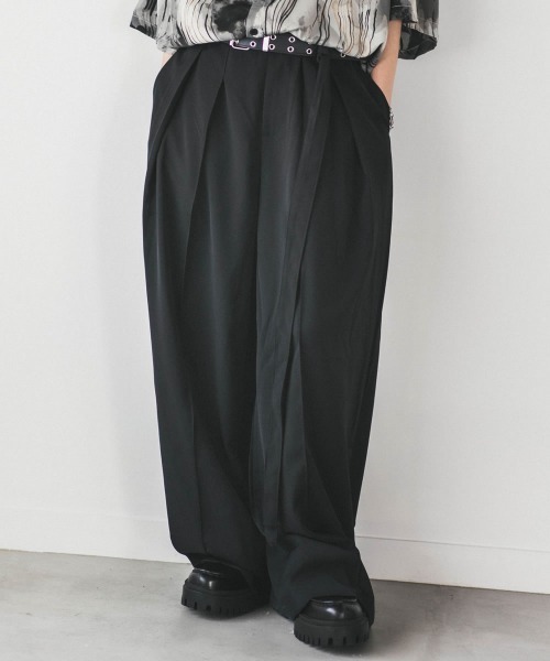 70s Vintage シャンブレー ネップ タック センタープレス スラックス 70's シャンブレー スラックス ヴィンテージ 70s Vintage