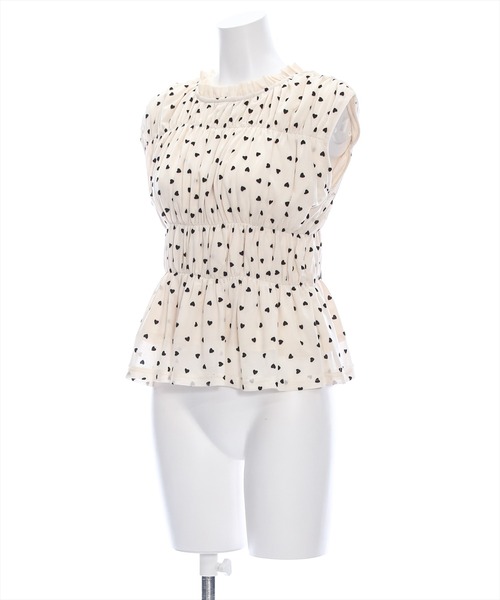 clear（クリア）の「バックリボンハート柄フロッキープリントトップス[ウィッシュコア ガーリー]≪再入荷≫（Tシャツ/カットソー・レディース・ブラック/オフホワイト/ベージュ・F）」の13枚目の写真