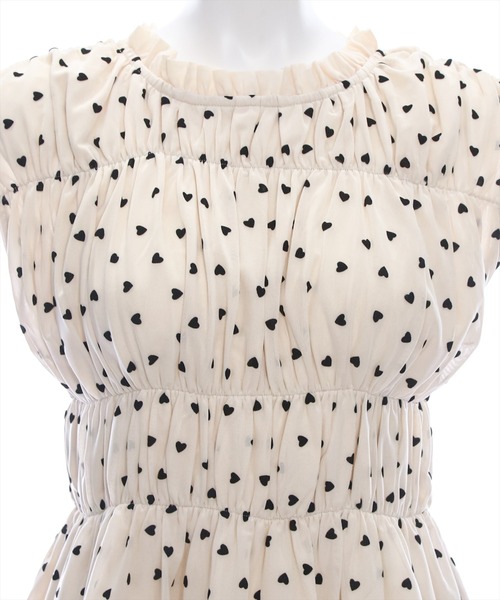 clear（クリア）の「バックリボンハート柄フロッキープリントトップス[ウィッシュコア ガーリー]≪再入荷≫（Tシャツ/カットソー・レディース・ブラック/オフホワイト/ベージュ・F）」の10枚目の写真