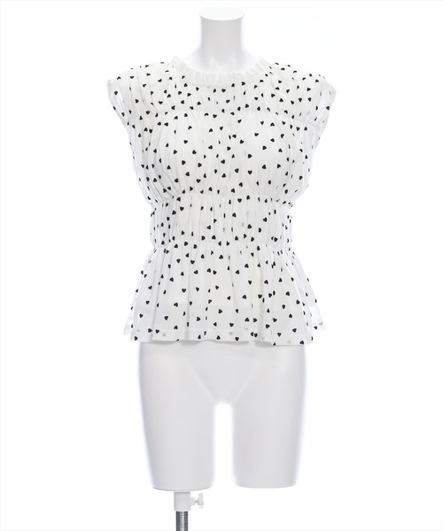 clear（クリア）の「バックリボンハート柄フロッキープリントトップス[ウィッシュコア ガーリー]≪再入荷≫（Tシャツ/カットソー・レディース・ブラック/オフホワイト/ベージュ・F）」の15枚目の写真